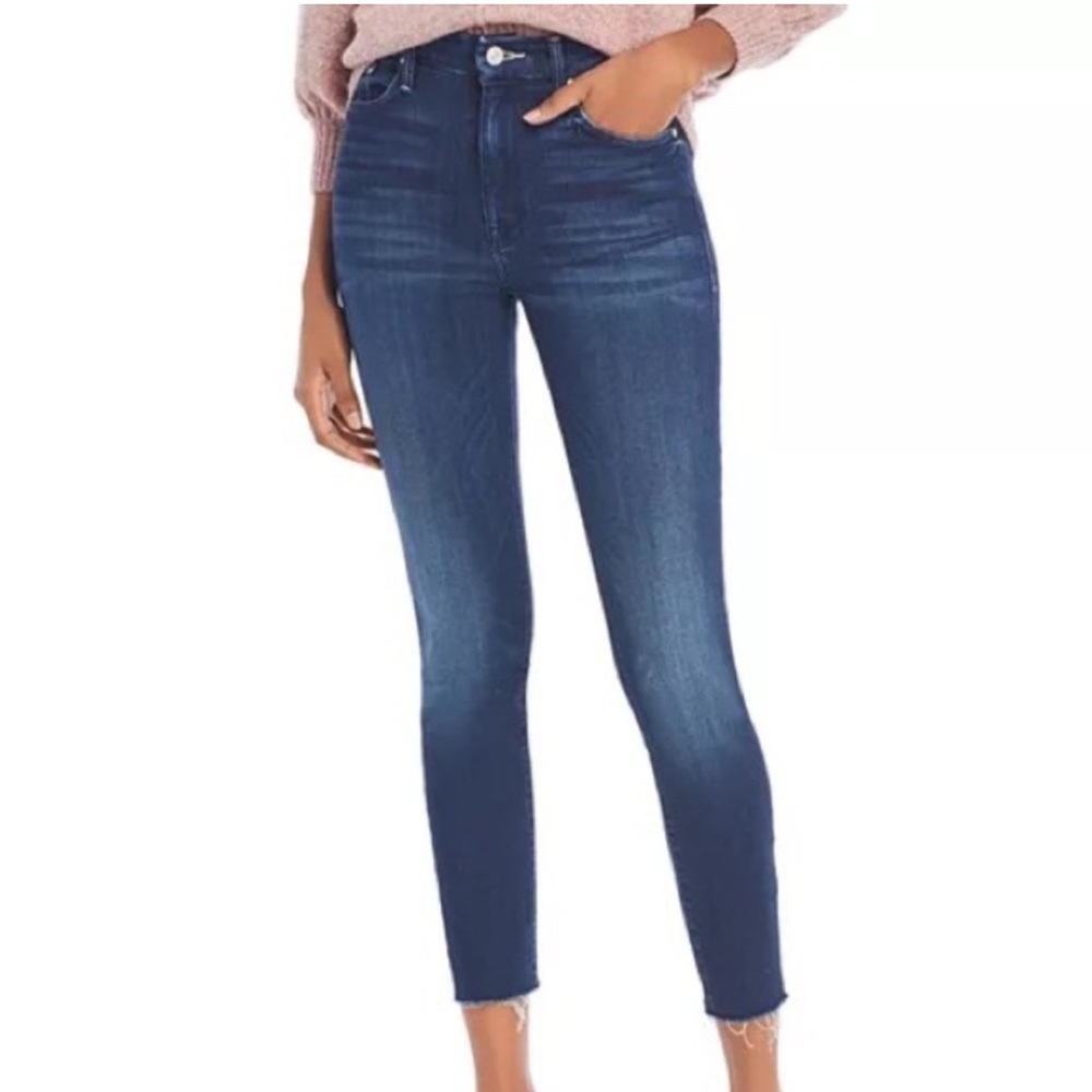 MOTHER Looker High-Rise Ankle Fray Skinny Jeans in Tongue And Chic Sz 24